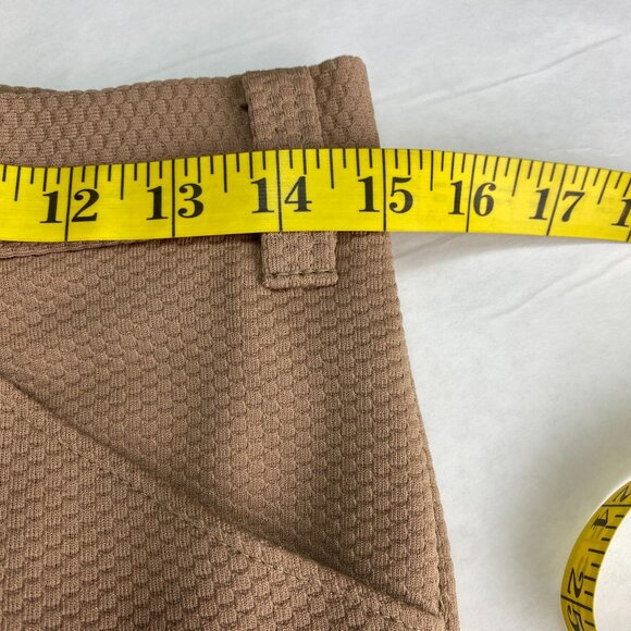 Vintage Beige Tan Textured Polyester Slacks - Picture 7 of 9